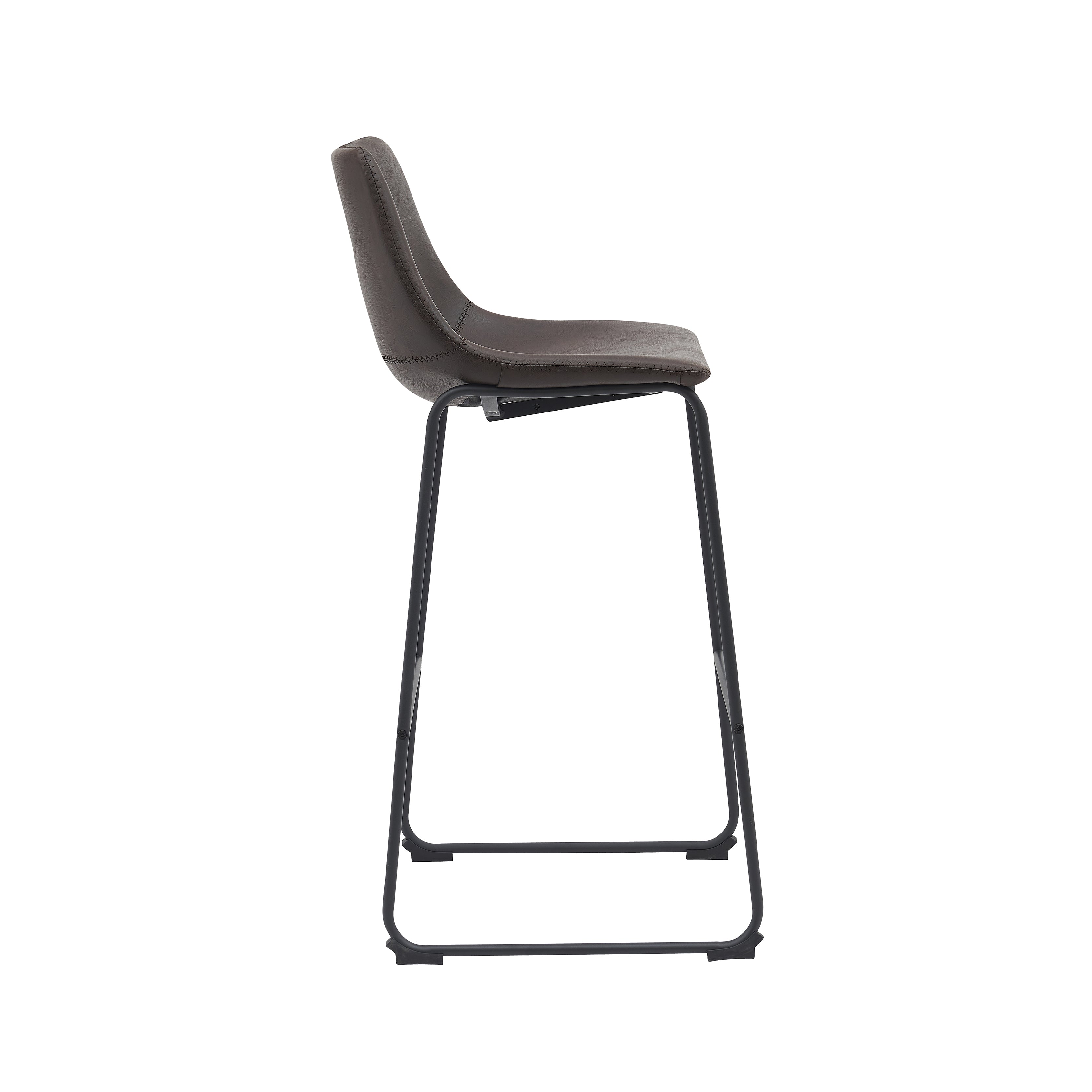 Barkruk Risto - Donkerbruin - Kunstleder - Hoog