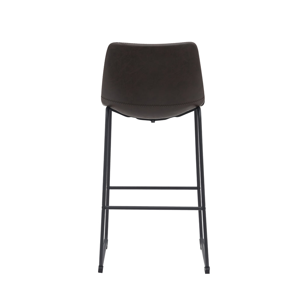Barkruk Risto - Donkerbruin - Kunstleder - Hoog