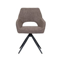 Eetkamerstoel Finley - Bruin - Boucle - Zwart Metalen Frame