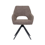 Eetkamerstoel Finley - Bruin - Boucle - Zwart Metalen Frame