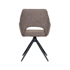 Eetkamerstoel Finley - Bruin - Boucle - Zwart Metalen Frame