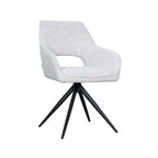 Eetkamerstoel Finley - Champagne - Boucle - Zwart Metalen Frame