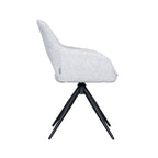 Eetkamerstoel Finley - Champagne - Boucle - Zwart Metalen Frame