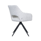 Eetkamerstoel Finley - Champagne - Boucle - Zwart Metalen Frame