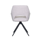 Eetkamerstoel Finley - Naturel - Boucle - Zwart Metalen Frame