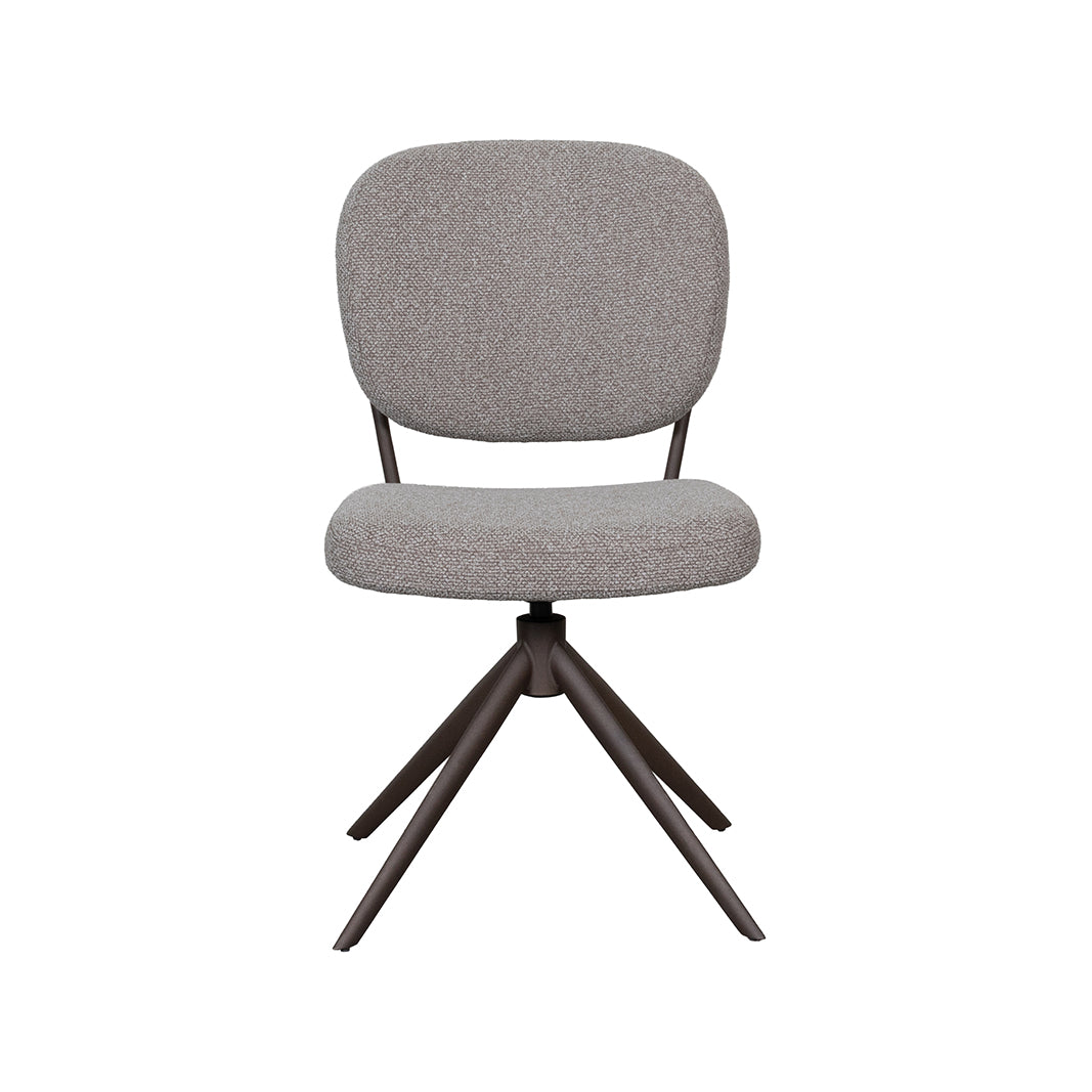 Eetkamerstoel Geneva - Mushroom - Boucle - Brons Metalen Frame