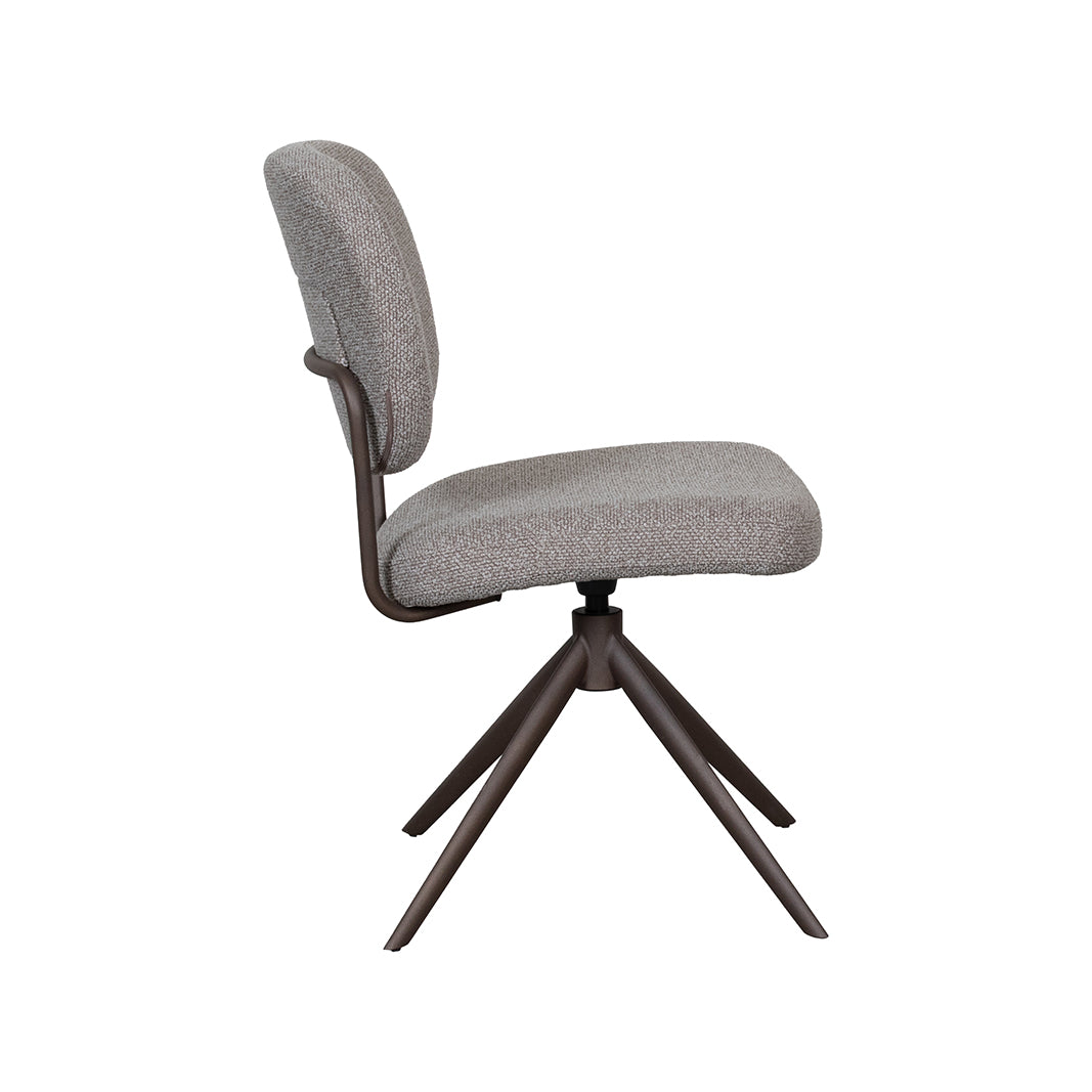 Eetkamerstoel Geneva - Mushroom - Boucle - Brons Metalen Frame