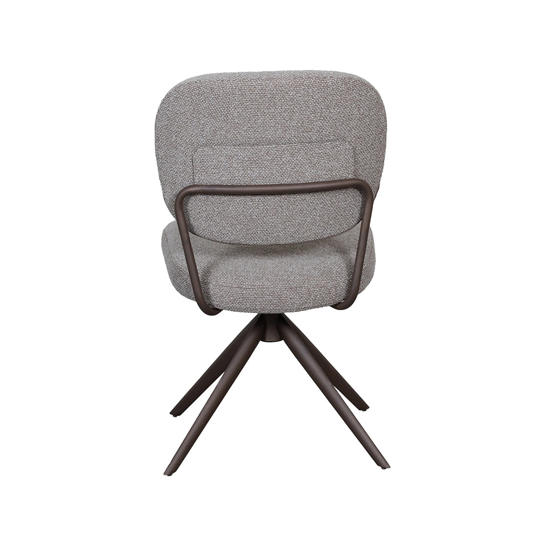 Eetkamerstoel Geneva - Mushroom - Boucle - Brons Metalen Frame