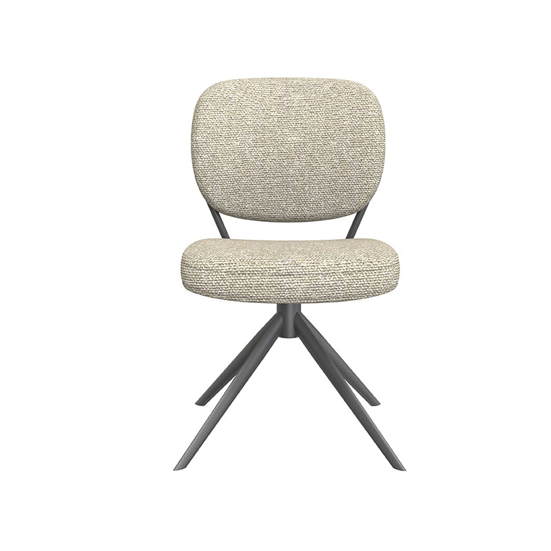 Eetkamerstoel Geneva - Naturel - Royal Boucle - Zwart Metalen Frame