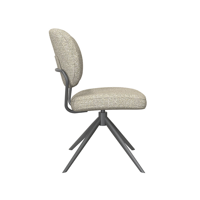 Eetkamerstoel Geneva - Naturel - Royal Boucle - Zwart Metalen Frame
