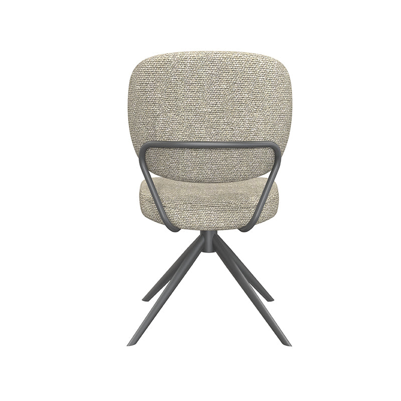 Eetkamerstoel Geneva - Naturel - Royal Boucle - Zwart Metalen Frame