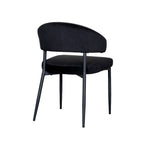 Eetkamerstoel Bliss - Zwart - Fluweel - Zwart Metalen Frame
