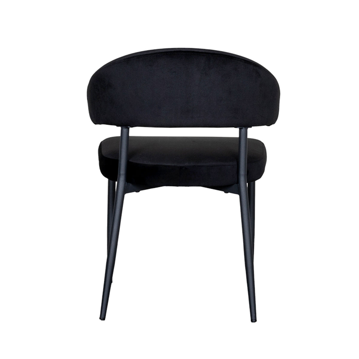 Eetkamerstoel Bliss - Zwart - Fluweel - Zwart Metalen Frame