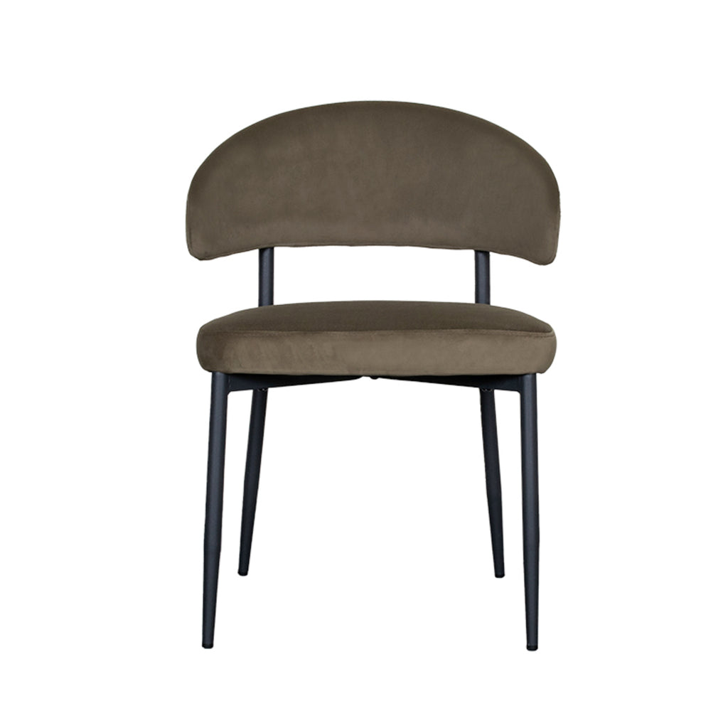 Eetkamerstoel Bliss - Hunter - Fluweel - Zwart Metalen Frame