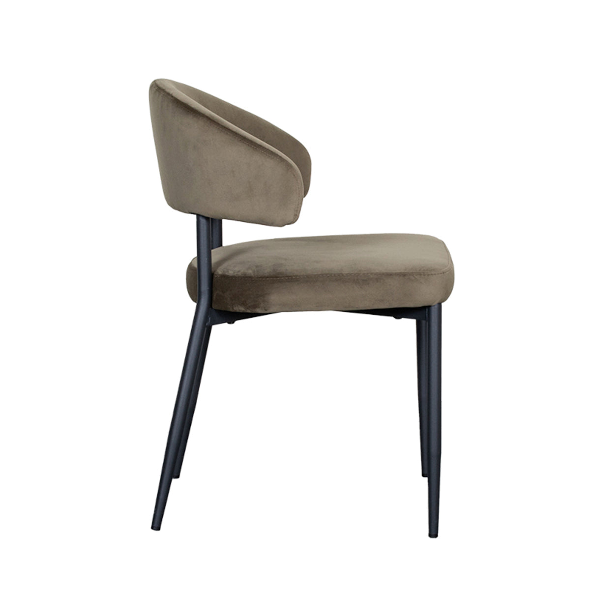 Eetkamerstoel Bliss - Hunter - Fluweel - Zwart Metalen Frame