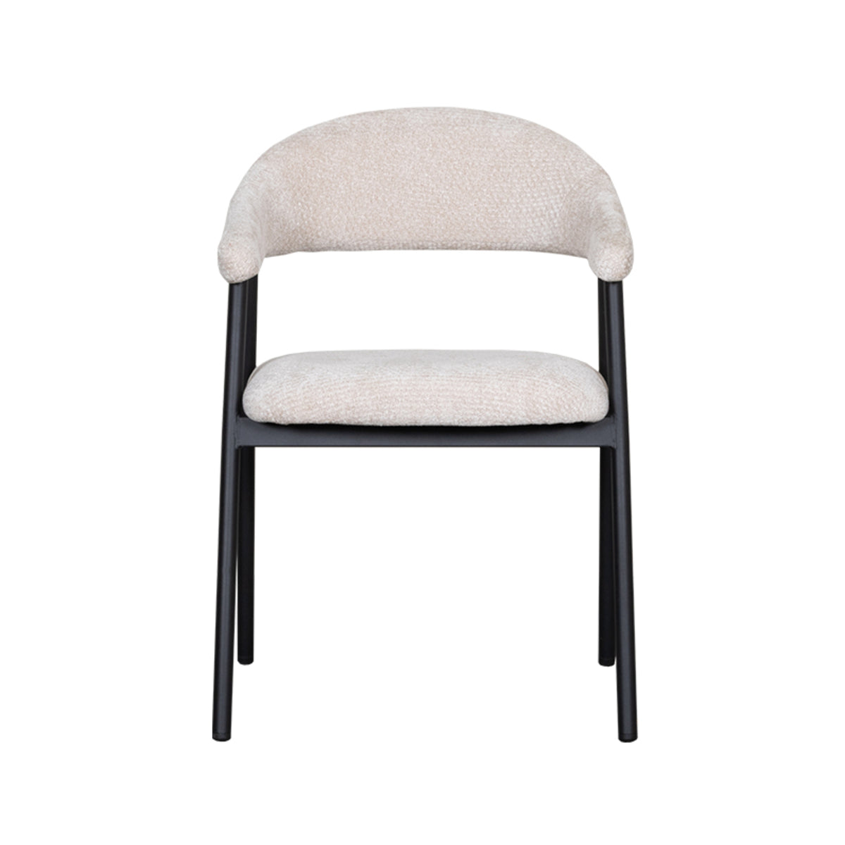 Eetkamerstoel Amaze - Naturel - Elite - Zwart Metalen Frame