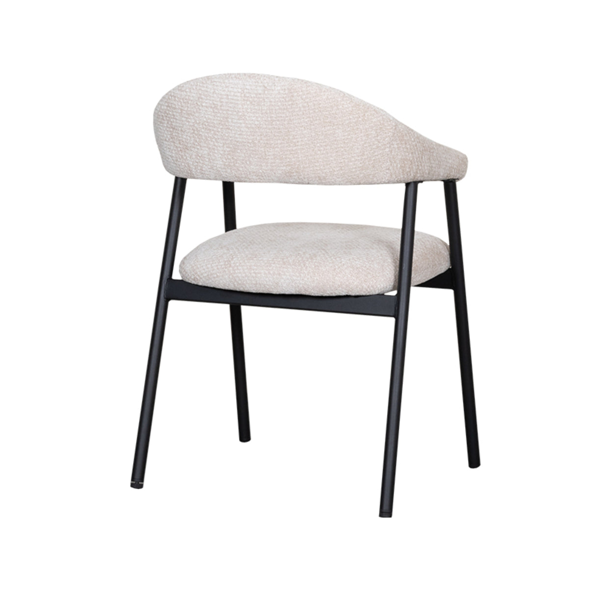 Eetkamerstoel Amaze - Naturel - Elite - Zwart Metalen Frame