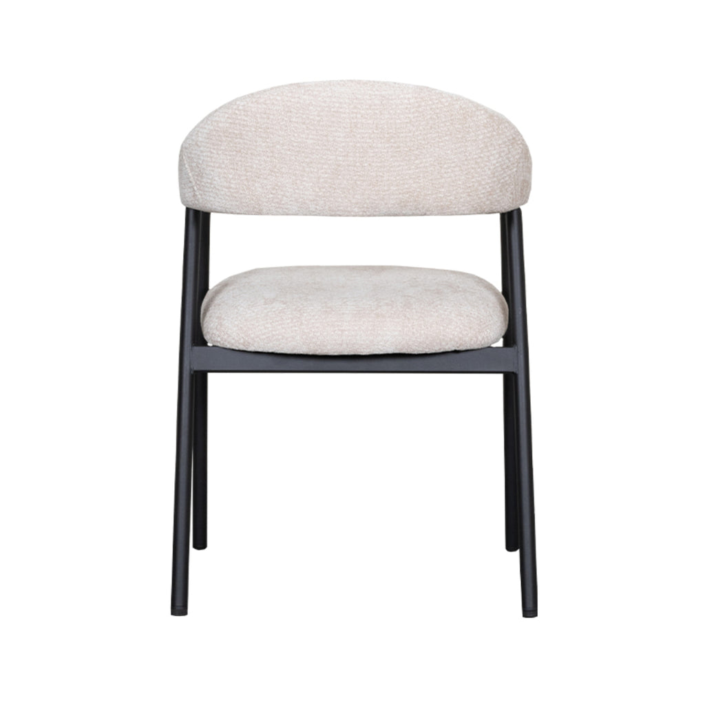 Eetkamerstoel Amaze - Naturel - Elite - Zwart Metalen Frame