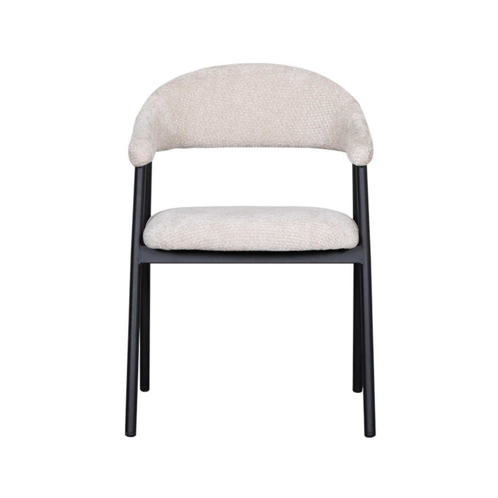 Eetkamerstoel Amaze - Naturel - Elite - Zwart Metalen Frame