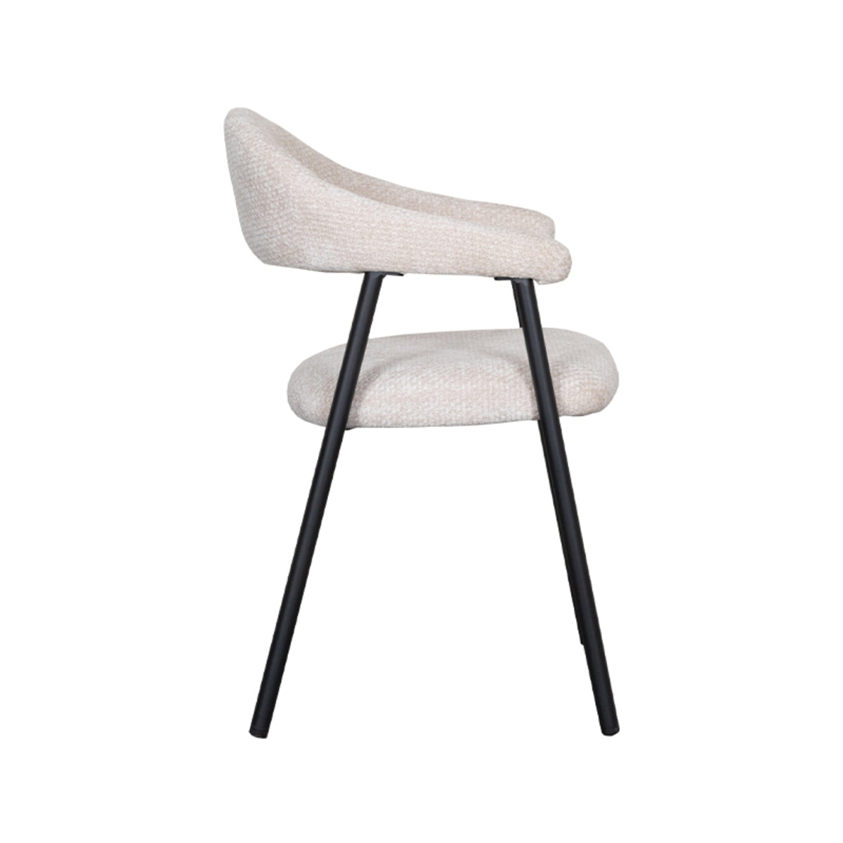 Eetkamerstoel Amaze - Naturel - Elite - Zwart Metalen Frame