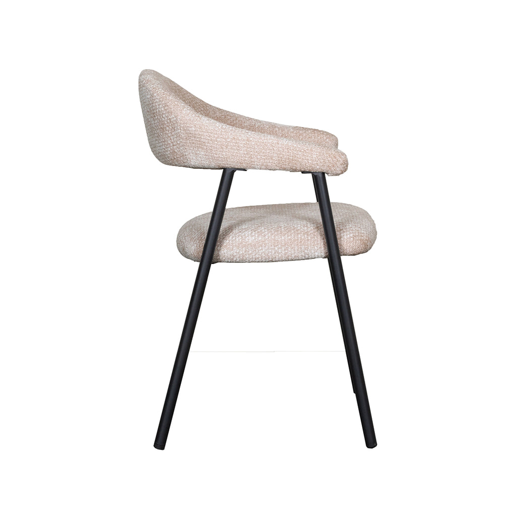 Eetkamerstoel Amaze - Clay - Elite - Zwart Metalen Frame