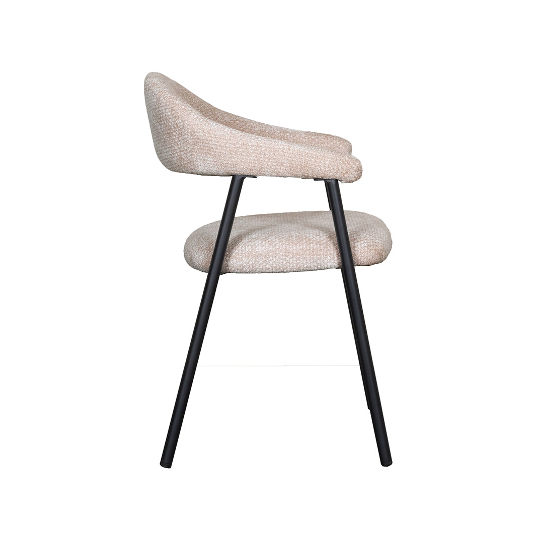 Eetkamerstoel Amaze - Clay - Elite - Zwart Metalen Frame