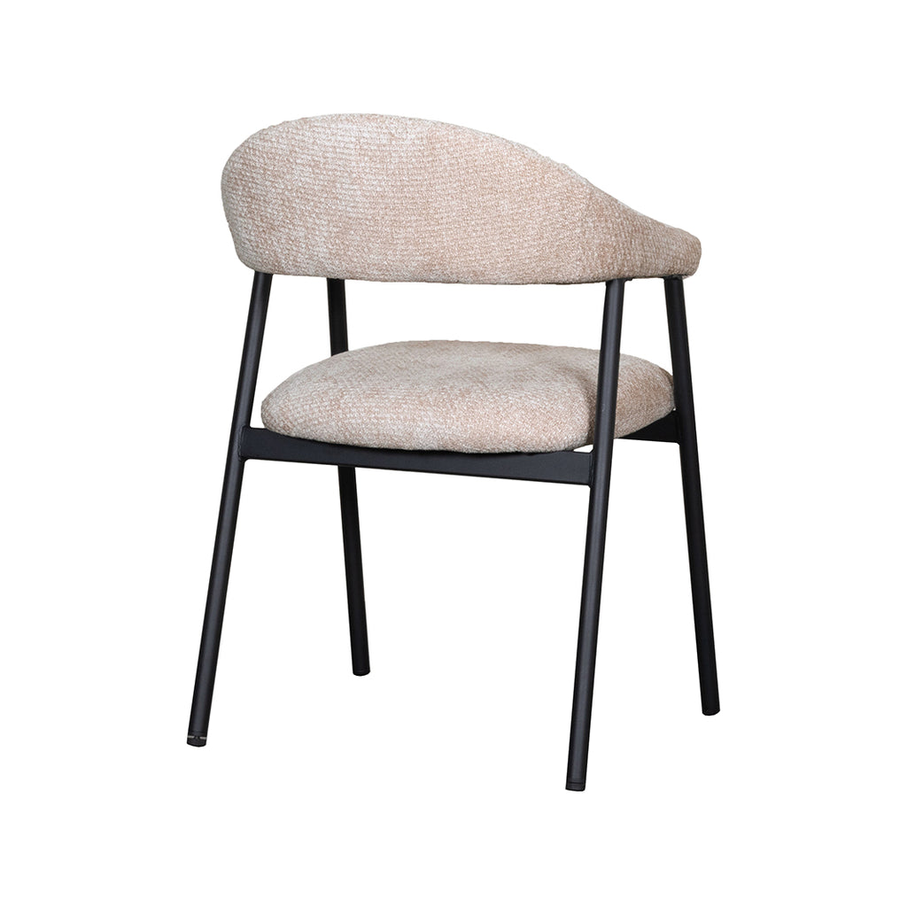 Eetkamerstoel Amaze - Clay - Elite - Zwart Metalen Frame