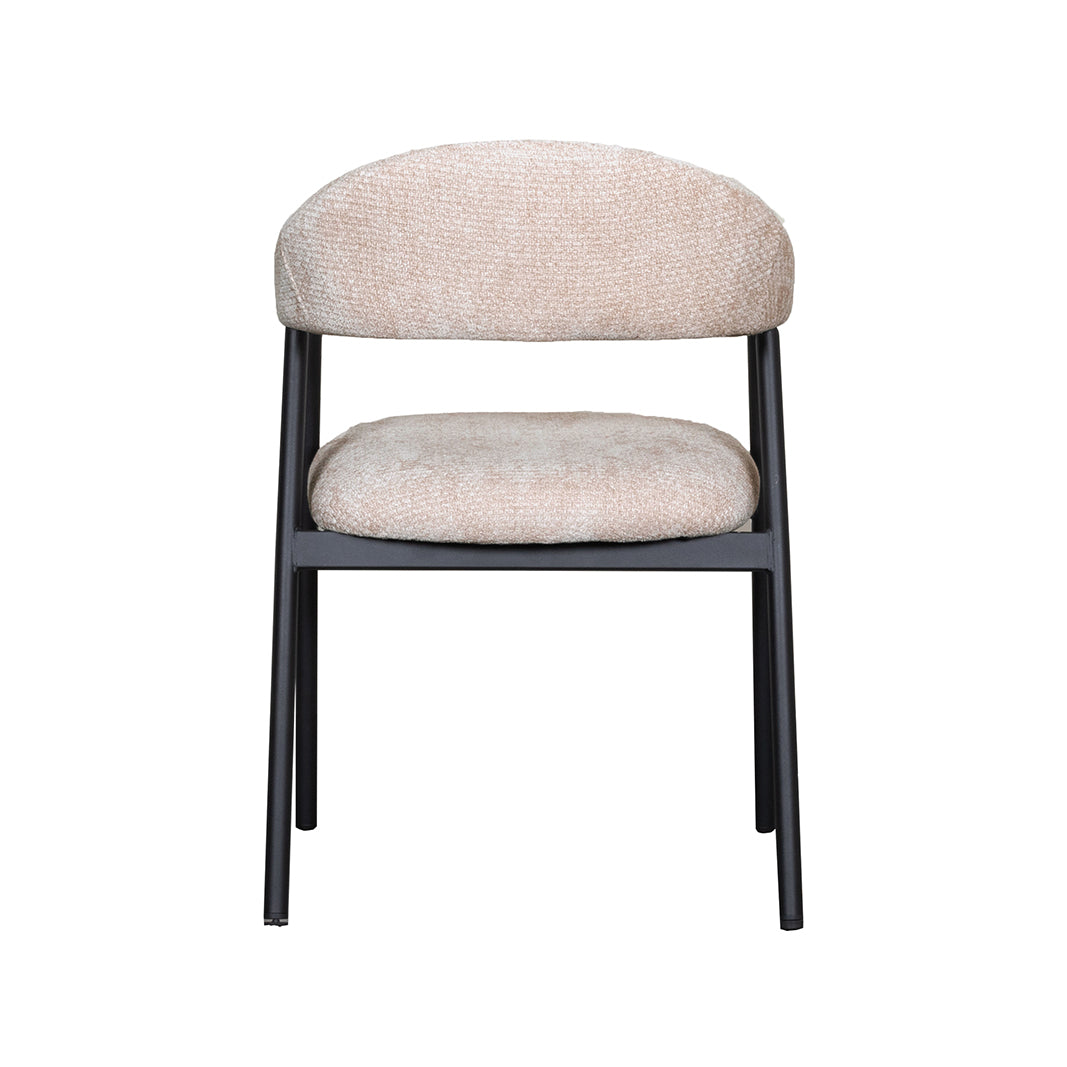 Eetkamerstoel Amaze - Clay - Elite - Zwart Metalen Frame