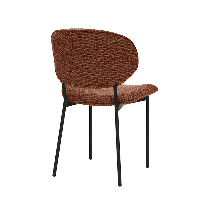 Eetkamerstoel Senn - Coral - Boucle - Zwart Metalen Frame