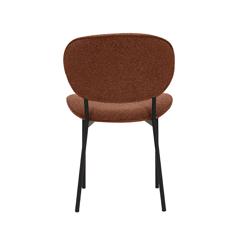 Eetkamerstoel Senn - Coral - Boucle - Zwart Metalen Frame