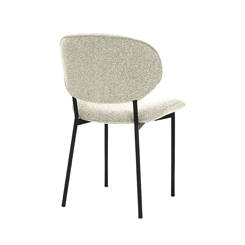 Eetkamerstoel Senn - Naturel - Royal Boucle - Zwart Metalen Frame