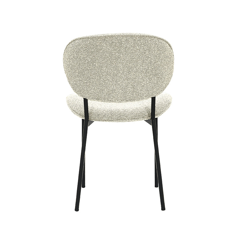 Eetkamerstoel Senn - Naturel - Royal Boucle - Zwart Metalen Frame
