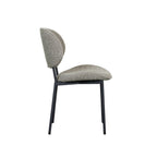 Eetkamerstoel Senn - Mushroom - Royal Boucle - Zwart Metalen Frame