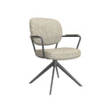 Eetkamerstoel Basel - Naturel - Royal Boucle - Zwart Metalen Frame