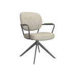 Eetkamerstoel Basel - Naturel - Royal Boucle - Zwart Metalen Frame