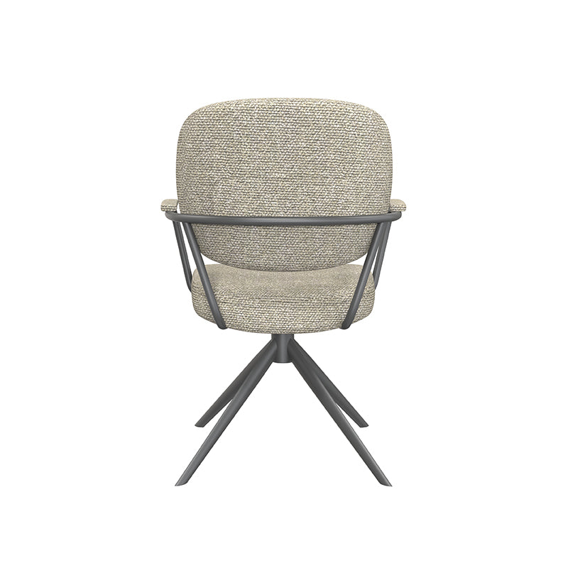 Eetkamerstoel Basel - Naturel - Royal Boucle - Zwart Metalen Frame
