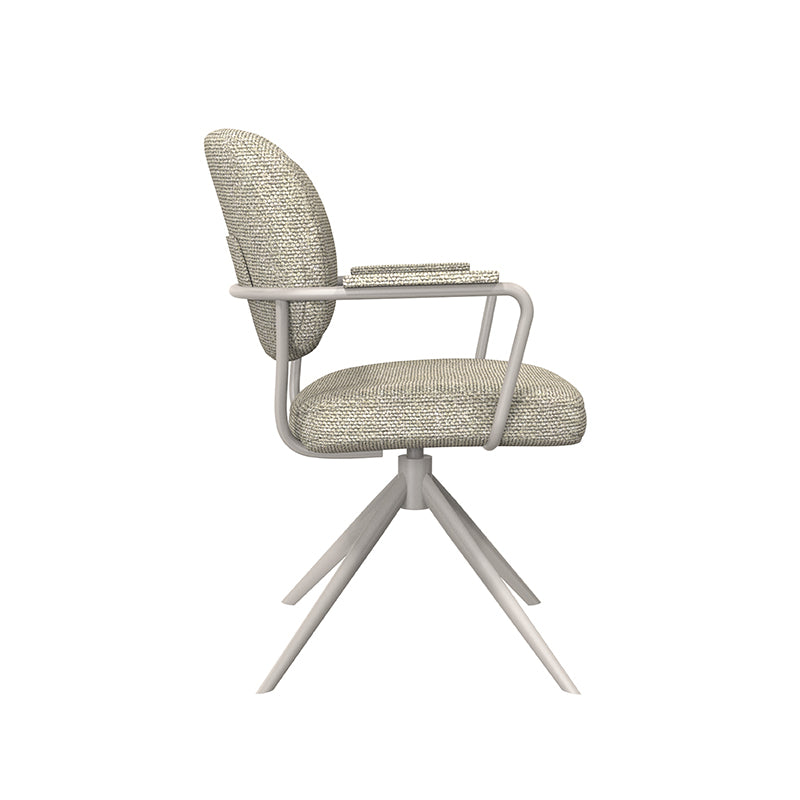 Eetkamerstoel Basel - Naturel - Royal Boucle - Taupe Metalen Frame
