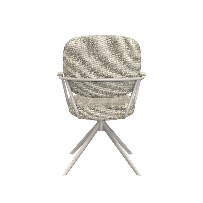 Eetkamerstoel Basel - Naturel - Royal Boucle - Taupe Metalen Frame
