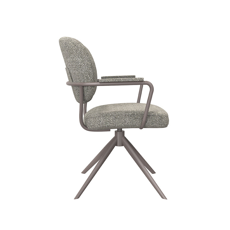 Eetkamerstoel Basel - Mushroom - Royal Boucle - Brons Metalen Frame