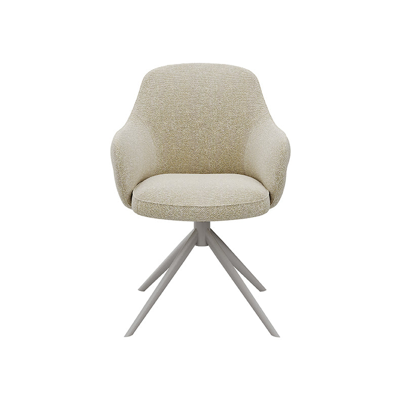 Eetkamerstoel Bern - Naturel - - Taupe Metalen Frame