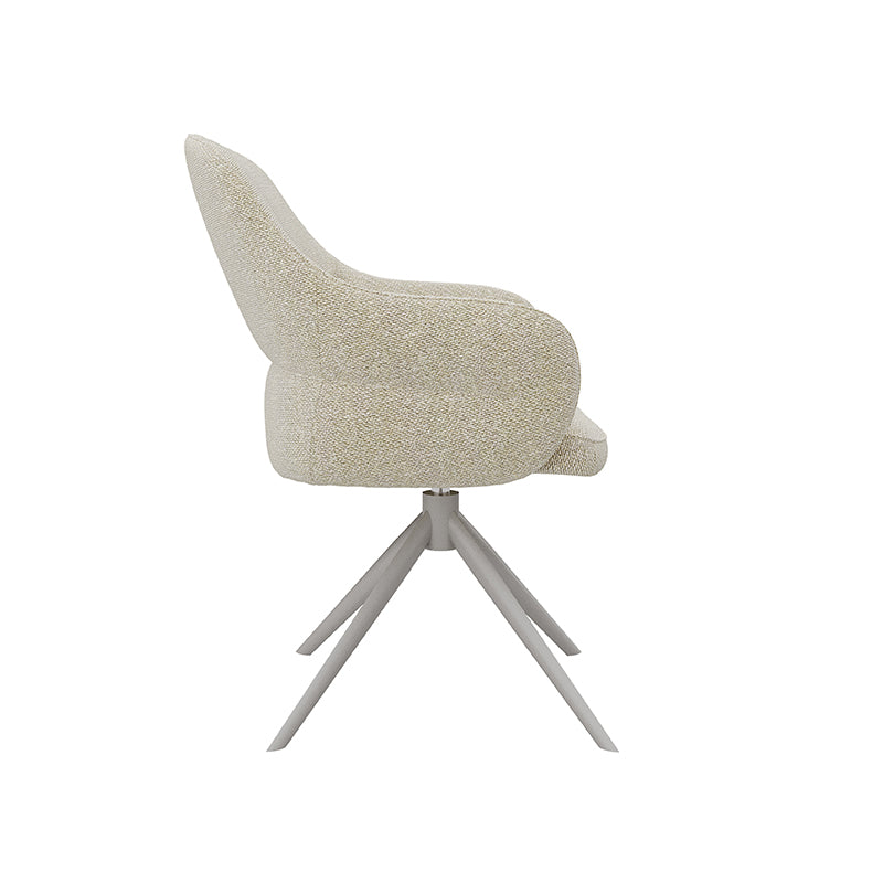 Eetkamerstoel Bern - Naturel - - Taupe Metalen Frame