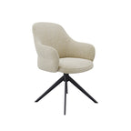 Eetkamerstoel Bern - Naturel - Royal Boucle - Zwart Metalen Frame