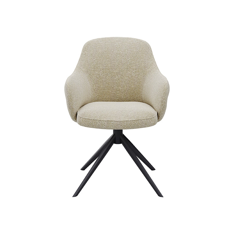 Eetkamerstoel Bern - Naturel - Royal Boucle - Zwart Metalen Frame