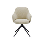 Eetkamerstoel Bern - Naturel - Royal Boucle - Zwart Metalen Frame