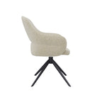 Eetkamerstoel Bern - Naturel - Royal Boucle - Zwart Metalen Frame