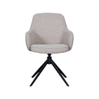 Eetkamerstoel Bern - Naturel - Boucle - Zwart Metalen Frame