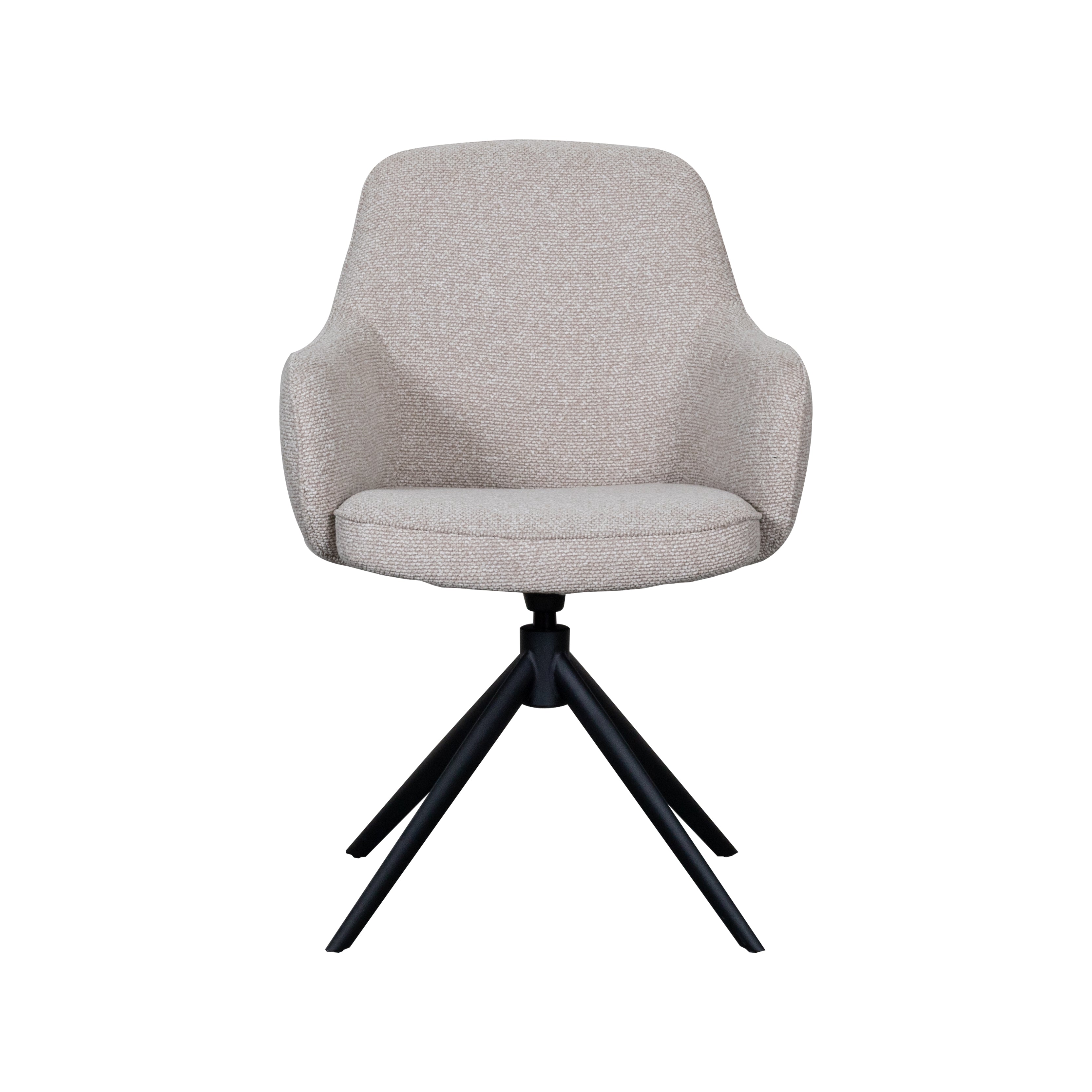 Eetkamerstoel Bern - Naturel - Boucle - Zwart Metalen Frame