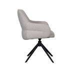 Eetkamerstoel Bern - Naturel - Boucle - Zwart Metalen Frame