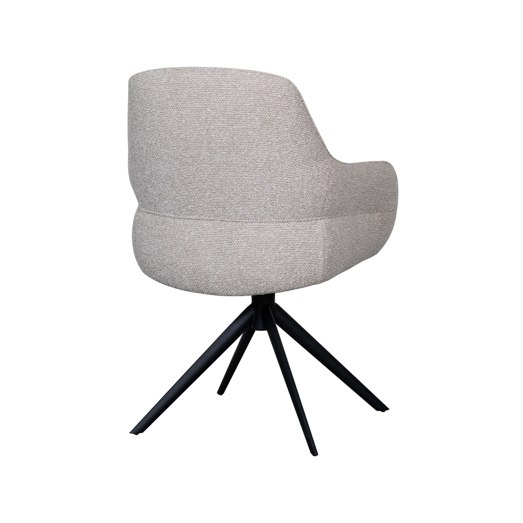 Eetkamerstoel Bern - Naturel - Boucle - Zwart Metalen Frame