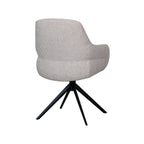 Eetkamerstoel Bern - Naturel - Boucle - Zwart Metalen Frame